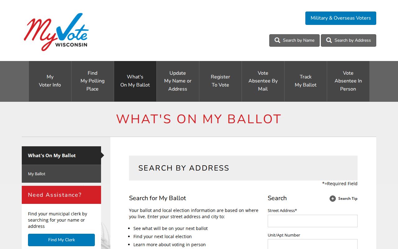 Janesville resident lookup election information on MyVote